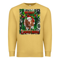 Antique Gold Western Merry Christmas Longhorn Cow Premium Sweatshirt - RanaPortraitStore