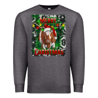 Charcoal Heather Western Merry Christmas Longhorn Cow Premium Sweatshirt - RanaPortraitStore
