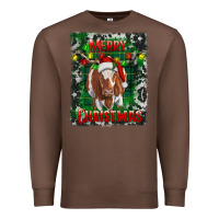 Chestnut Western Merry Christmas Longhorn Cow Premium Sweatshirt - RanaPortraitStore