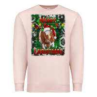 Pale Pink Western Merry Christmas Longhorn Cow Premium Sweatshirt - RanaPortraitStore
