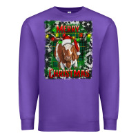 Purple Western Merry Christmas Longhorn Cow Premium Sweatshirt - RanaPortraitStore