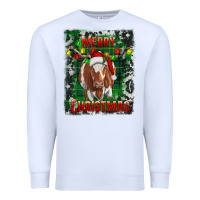 White Western Merry Christmas Longhorn Cow Premium Sweatshirt - RanaPortraitStore