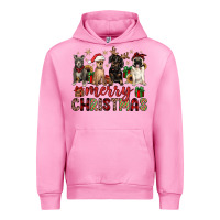 Fuchsia Pink merry christmas chihuahua pitbull pug dachshund Urban Hoodie - JahusDesignShop