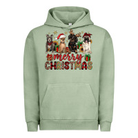 Pigment Oil Green merry christmas chihuahua pitbull pug dachshund Urban Hoodie - JahusDesignShop