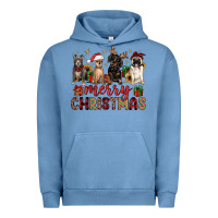 Pigment Pebble Blue merry christmas chihuahua pitbull pug dachshund Urban Hoodie - JahusDesignShop