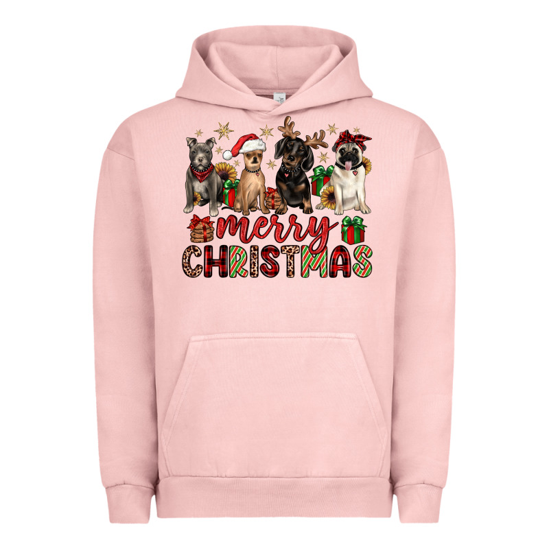 Merry Christmas Chihuahua Pitbull Pug Dachshund Urban Hoodie by JahusDesignShop | Teevron