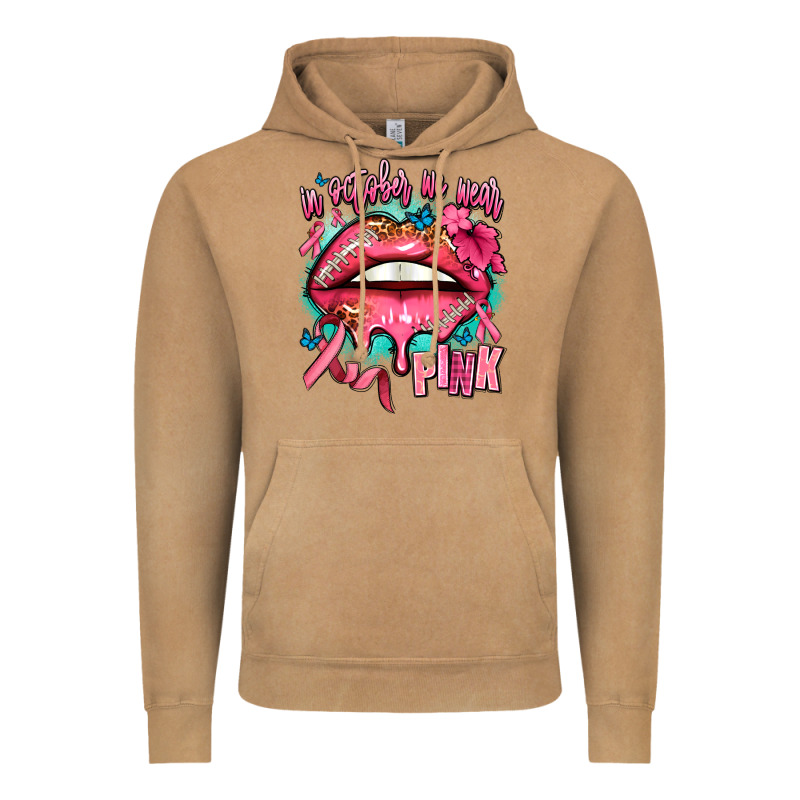 In October We Wear Pink  Lips Vintage Hoodie by AdoDesignShop | Teevron