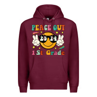 Burgundy peace out 2024 1st grade Premium Hoodie - JahusDesignShop