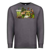 Charcoal Heather bear coffee cups Premium Sweatshirt - texasbilliewilder