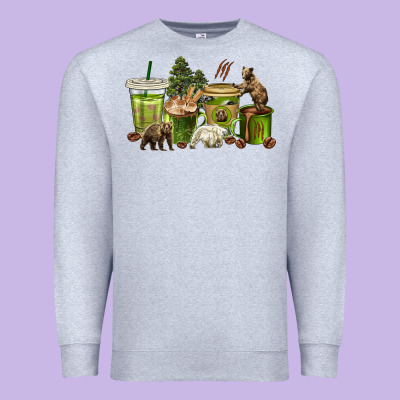 Premium Sweatshirt bear coffee cups