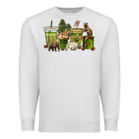 Oatmeal Heather bear coffee cups Premium Sweatshirt - texasbilliewilder