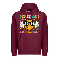 Burgundy peace out 2024 2nd grade Premium Hoodie - JahusDesignShop