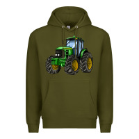 Army Green farm tractor Premium Hoodie - AdoDesignShop