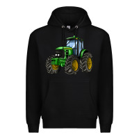 Black farm tractor Premium Hoodie - AdoDesignShop