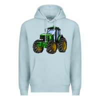 Blue Mist farm tractor Premium Hoodie - AdoDesignShop