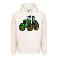 Pale Pink farm tractor Premium Hoodie - AdoDesignShop