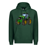 Sports Green farm tractor Premium Hoodie - AdoDesignShop