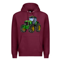 Burgundy farm tractor Premium Hoodie - AdoDesignShop