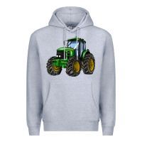 Heather Grey farm tractor Premium Hoodie - AdoDesignShop