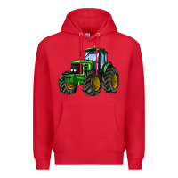 Red farm tractor Premium Hoodie - AdoDesignShop