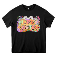 Black Happy Easter Heavy Core Tee - LillyAllenDesigns