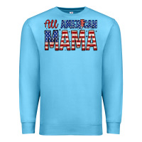 Ocean Blue all american mama zillion Premium Sweatshirt - Zillion Design Studio