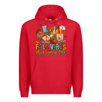Red fall vibes and that nurse life Premium Hoodie - AdoDesignShop