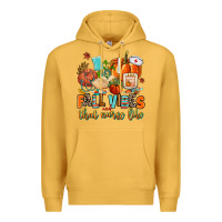 Mustard fall vibes and that nurse life Premium Hoodie - AdoDesignShop
