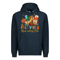 Navy fall vibes and that nurse life Premium Hoodie - AdoDesignShop