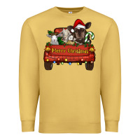 Merry Christmas Truck Farm Animals Premium Sweatshirt | Teevron