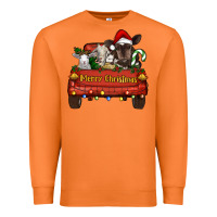 Carrot Merry Christmas Truck Farm Animals Premium Sweatshirt - RanaPortraitStore