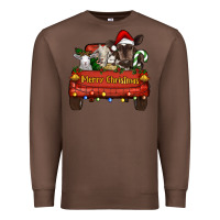 Chestnut Merry Christmas Truck Farm Animals Premium Sweatshirt - RanaPortraitStore
