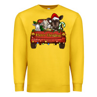 Lemon Merry Christmas Truck Farm Animals Premium Sweatshirt - RanaPortraitStore