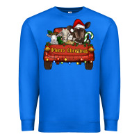 True Royal Merry Christmas Truck Farm Animals Premium Sweatshirt - RanaPortraitStore
