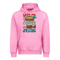 Fuchsia Pink give me coffee and jesus Urban Hoodie - BundleAndBundleShop