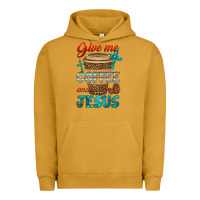 Pigment Peanut Butter give me coffee and jesus Urban Hoodie - BundleAndBundleShop
