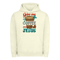 Pigment Pistachio give me coffee and jesus Urban Hoodie - BundleAndBundleShop