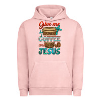 Pigment Salmon give me coffee and jesus Urban Hoodie - BundleAndBundleShop
