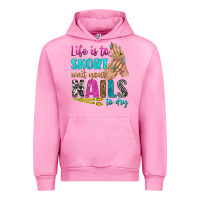 Fuchsia Pink life is to short wait your nails to dry bbs Urban Hoodie - BundleAndBundleShop