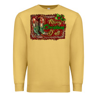 Antique Gold Merry Christmas Y'all Boots Premium Sweatshirt - RanaPortraitStore