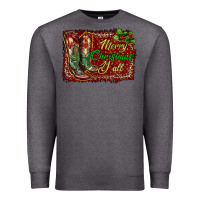 Charcoal Heather Merry Christmas Y'all Boots Premium Sweatshirt - RanaPortraitStore