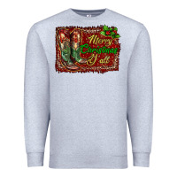 Heather Grey Merry Christmas Y'all Boots Premium Sweatshirt - RanaPortraitStore