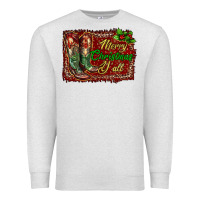 Oatmeal Heather Merry Christmas Y'all Boots Premium Sweatshirt - RanaPortraitStore