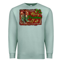 Seafoam Merry Christmas Y'all Boots Premium Sweatshirt - RanaPortraitStore