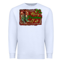 White Merry Christmas Y'all Boots Premium Sweatshirt - RanaPortraitStore