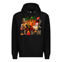 Black fall and  hockey  tis the season Premium Hoodie - AdoDesignShop