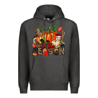 Charcoal Heather fall and  hockey  tis the season Premium Hoodie - AdoDesignShop