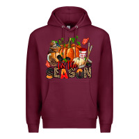 Burgundy fall and  hockey  tis the season Premium Hoodie - AdoDesignShop