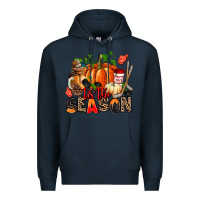 Navy fall and  hockey  tis the season Premium Hoodie - AdoDesignShop