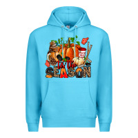 Ocean Blue fall and  hockey  tis the season Premium Hoodie - AdoDesignShop